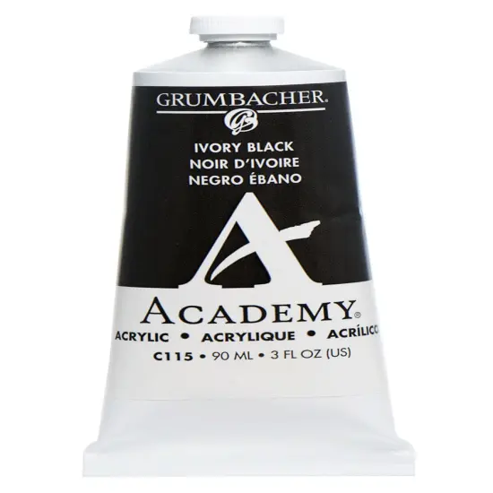 Grumbacher&reg; Academy&reg; Acrylic Paint Black Color Family Ivory Black {1}