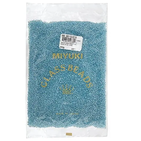Miyuki 250g Silverlined Round Rocailles Seed Beads, 11/0 Aqua #18 {3}