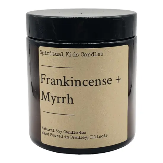 Frankincense & Myrrh Soy Candle 4oz 20-25 with Handmade with Fragrant/Essential Oils | Holiday Candle | Earthy & Clean | {1}