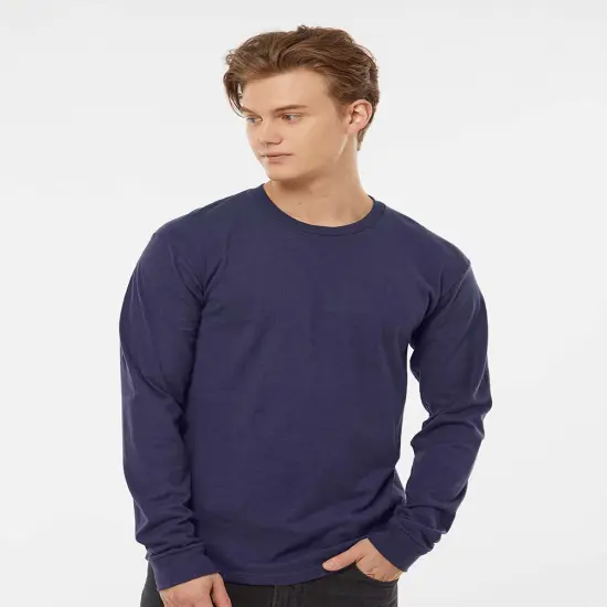 Tultex&reg; Heavyweight Jersey Crew Neck Long Sleeve T-Shirt Royal {4}