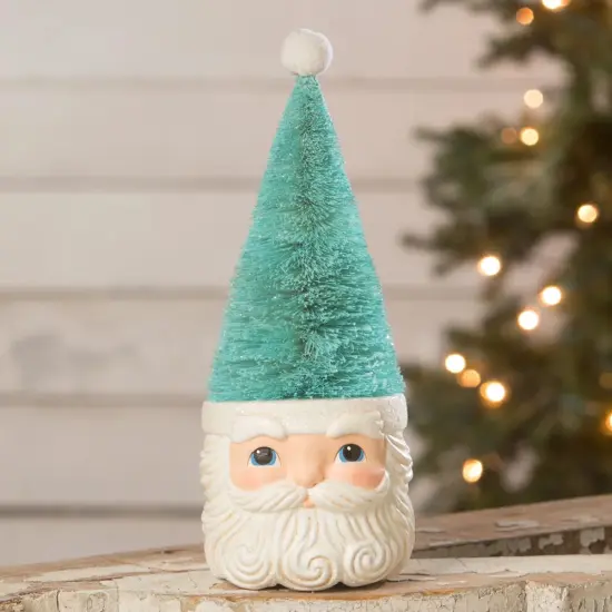 Bottle Brush Santa Blue 10.75" {3}