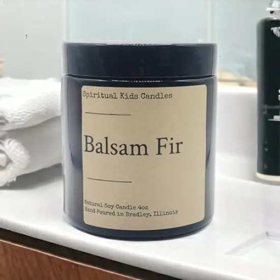 Balsam Fir Soy Candle 4oz Hand Poured with All Natural Soy Wax and Fragrant/ Essential Oils! | Woodsy Candle | Birthday Gift | Christmas Gift {2}