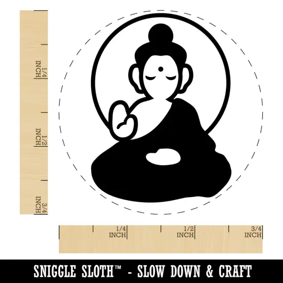 Buddha Siddhartha Gautama Buddhist Buddhism Self-Inking Rubber Stamp Ink Stamper for Stamping Crafting Planners Blue {1}