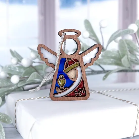 3.5" (H) Christmas Nativity Red Wise Man Ornament - Handcrafted in Texas - Mother's Angels® Christmas Angel Wings Figurine {2}