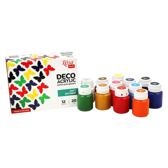 Mat Acrylic paint for decor set, 12*20ml ROSA TALENT {6}