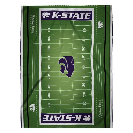 Sleep Squad Kansas State Wildcats Football Field 60” x 80” Throw College Blanket {3}