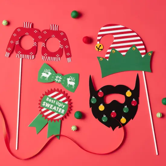 Big Dot of Happiness Ugly Sweater - Holiday and Christmas Party Photo Booth Props Kit - 20 Count {3}