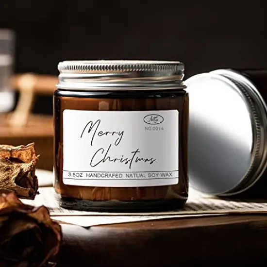 Merry Christmas Scented Candles| Cypress,Peppermint,Rose,Geranium Scented Soy Candle| Christmas,Thanksgiving,Birthday Gift for Women,Men {6}