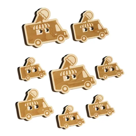 Ice Cream Truck Wood Buttons for Sewing Knitting Crochet DIY Craft {7}