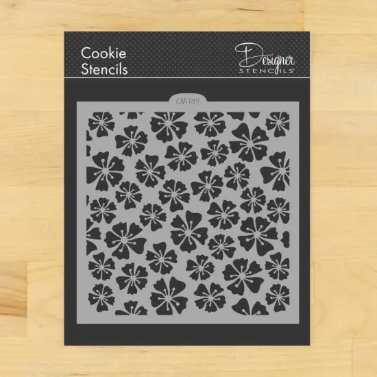 Flower Allover Cookie and Craft Stencil | CM189 by Designer Stencils | Stencils for Royal Icing, Airbrush, Dusting Powder | {1}