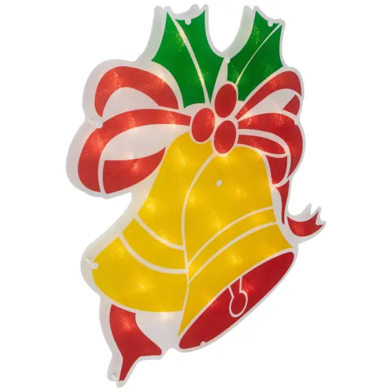 Northlight 19" Lighted Christmas Bells Window Silhouette Yellow {5}