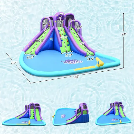 Inflatable Water Park Mighty Bounce House with Pool {4}