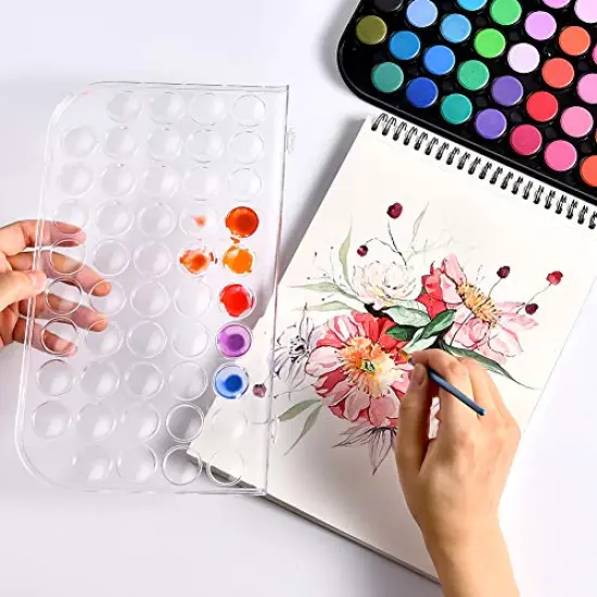 48 Colors Washable Watercolor Paint Set with 3 Brushes and Palette, Non-toxic Paints Sets for Kids, Adults, Beginners Artists, Make Your Painting Talk {5}