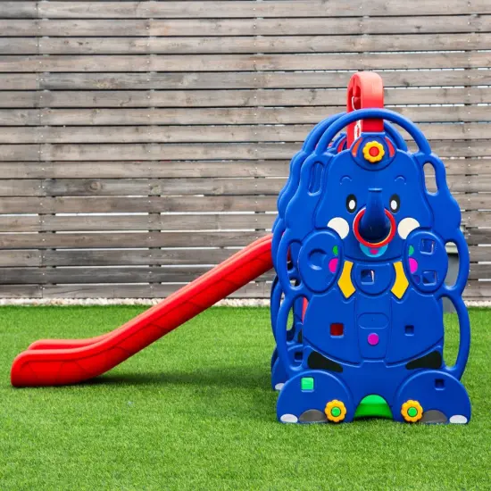 3 in 1 Junior Children Freestanding Design Climber Slide Swing Seat Basketball Hoop {4}