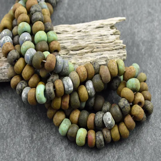 34/0 Matte Aged Interstellar Picasso Mix Seed Beads {4}