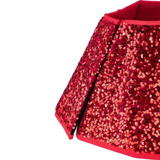 Northlight 26" Red Sequins Hexagonal Christmas Tree Collar {4}