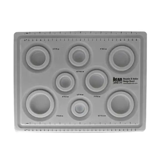 Elements Bracelet & Anklet Design Bead Board &ndash; 10.75 x 13.75 Inches &ndash; Removable Transparent Cover &ndash; Flocked Surface, Multiple Channels & Printed Ruler &ndash; for Jewelry Making {6}