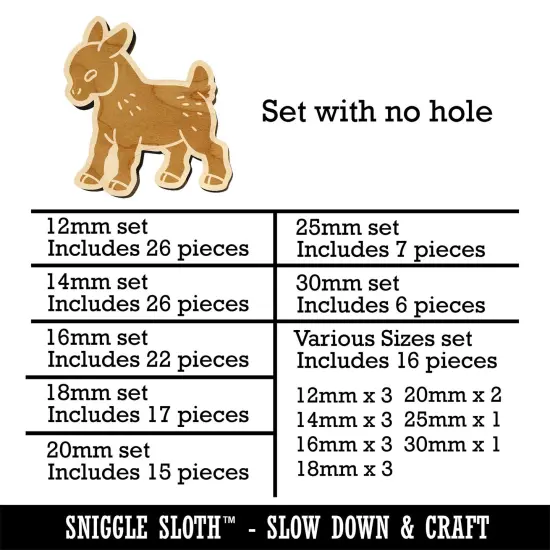 Cute Baby Goat Mini Wood Shape Charms Jewelry DIY Craft {1}