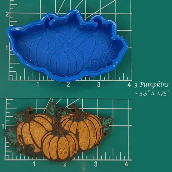 3 Pumpkins Silicone Freshie Mold {1}