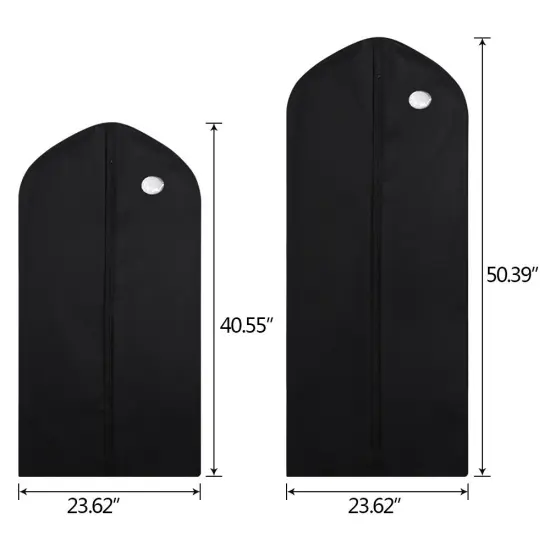 50inch Breathable Dress Coat Garment Bag 5pcs Black {2}