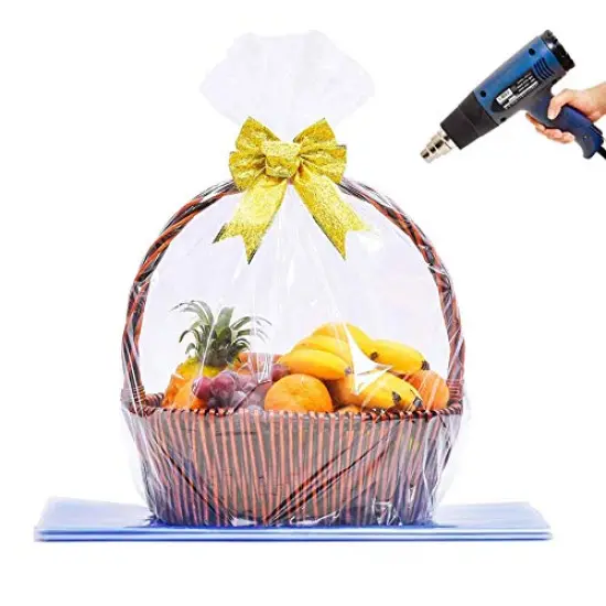 10 Pieces Shrink Wrap Bags, Extra Large Jumbo Shrink Bags Clear Cellophane Bags for Gift Baskets - 35 x 44 Inch Christmas Basket Bags (10 pcs, XL) {2}