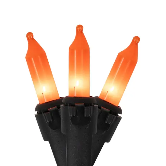 Northlight Mini Incandescent Christmas Lights - Orange - 20.25' Black Wire - 100ct {3}