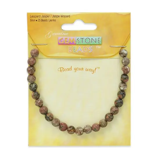 6 Packs of Leopard Jasper Beads Pack of 25 {1}
