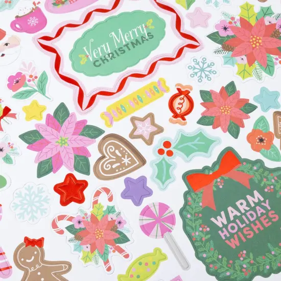 Paige Evans Sugarplum Wishes Foam Stickers 12"X12"-W/Red Foil {5}