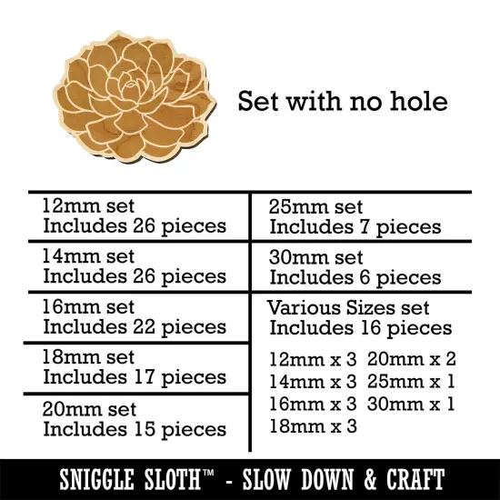 Echeveria Elegans Succulent Plant Mexican Snow Ball Mini Wood Shape Charms Jewelry DIY Craft {1}