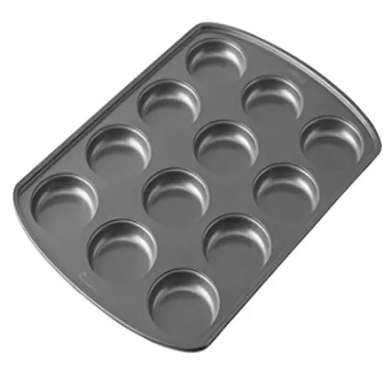 12 Cavity Perfect Results Premium Non-Stick Bakeware Muffin Top Pan - The Shallow Baking Cups Make Perfect Muffin Tops, Drop Cookies or Whoopie Pie Shells, , Steel {2}