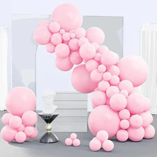 140 Pieces PartyWoo Pastel Pink Balloons, Pink Balloons Different Sizes Pack of 18 Inch 12 Inch 10 Inch 5 Inch Baby Pink Balloons for Balloon Garland Balloon Arch as Birthday Party Decorations, Pink-Q05 {2}