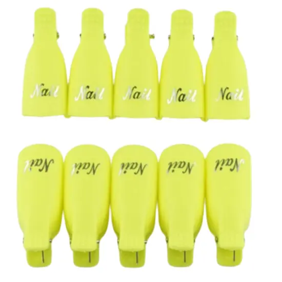Kitcheniva Silicone UV Gel Polish Remover Wrap Soak Off Cap Clip Nail Art Tool Yellow-10 pcs {1}