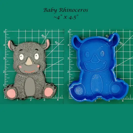 Baby Rhinoceros Silicone Freshie Mold {1}