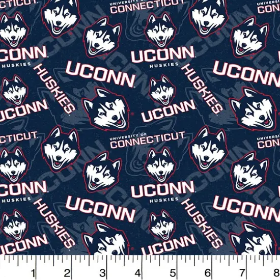 Sykel Enterprises-University of Connecticut Cotton Fabric-UCONN Huskies Tone On Tone Cotton Quilting Fabric {1}