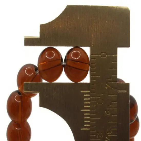 42 8mm Clear Brown Round Glass Beads {4}