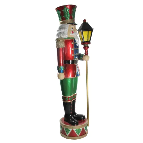 Northlight Commercial Christmas Nutcracker and Street Lamp Outdoor Decoration - 6' - Red and Green {3}