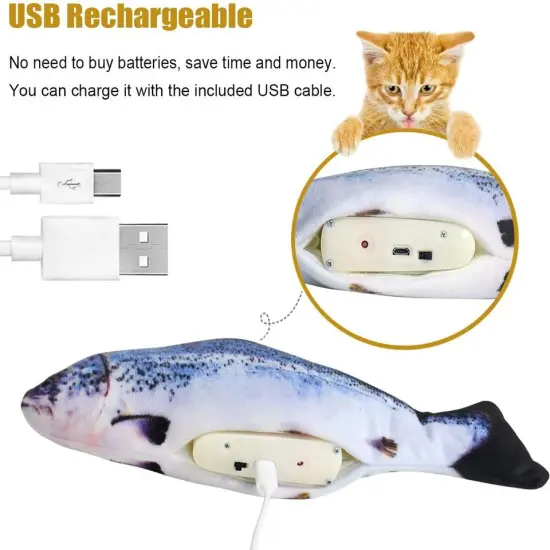 Kitcheniva Toy Fish Dancing Realistic Interactive Cat Kicker Pet Gift {4}