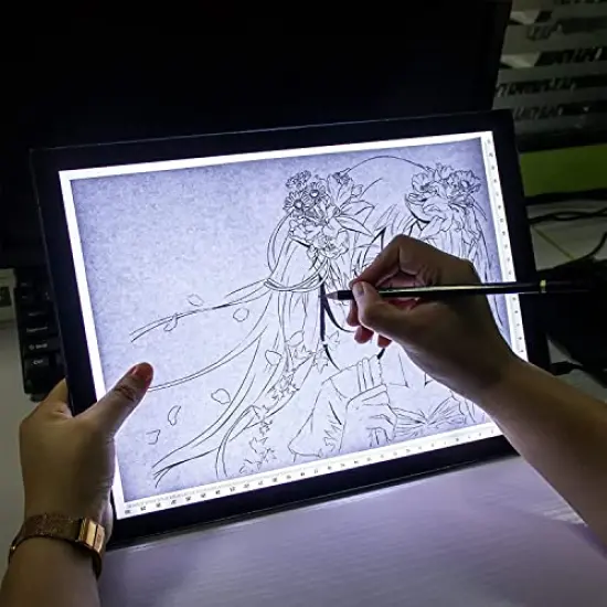 Light Box Drawing A4,Tracing Board with Brightness Adjustable for Artists, Animation Drawing, Sketching, Animation, X-ray Viewing {4}
