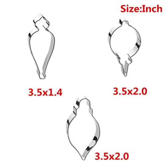 Christmas Ornament Cookie Cutter Set -6 Pieces In Assorted Designs - Stainless Steel {3}