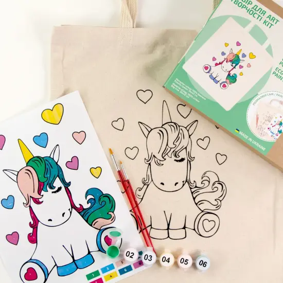 ROSATalent: Eco-Friendly Cotton Ecobag Coloring Kit &ndash; Unicorn (220 GSM, 38x42 cm) {4}