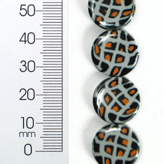 6 Packs of 17mm x 17mm Tribal Print Acrylic Bead 8 Inch Strand {1}