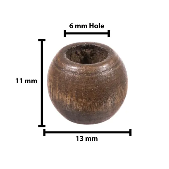 Kitcheniva 6mm Barrel Shaped Wooden Beads DIY Crafting 18 Pack Walnut {3}