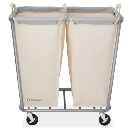Dryser Commercial Heavy-Duty Rolling Laundry Hamper, Steel Frame Cart on Wheels with Removable Canvas Bin for Hotel or Home {2}