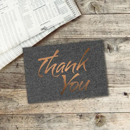 Great Papers! Thank You Note Card and White Envelope, Suit with Copper Foil, 4.75" x 3.375"(folded), 50 count {3}