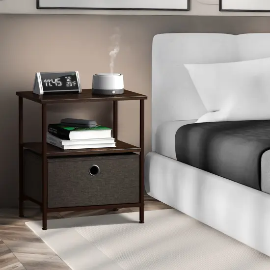 Sorbus Nightstand 1-Drawer Shelf Storage {2}