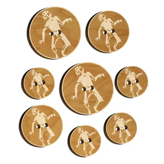Zombie Shambling Walking Undead Wood Buttons for Sewing Knitting Crochet DIY Craft {1}