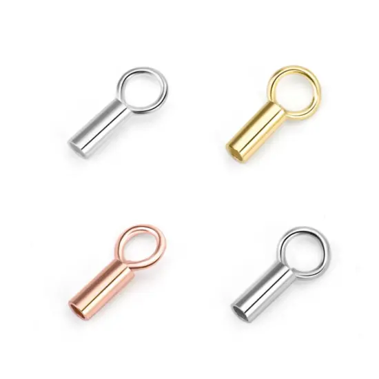 Kitcheniva 5 Pcs Sterling Silver 1mm Cord Leather End Cap Connector {2}