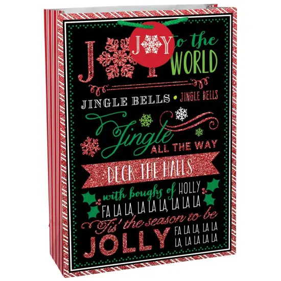 Large Whimsical Chalkboard Carols Bag, 1ct {1}
