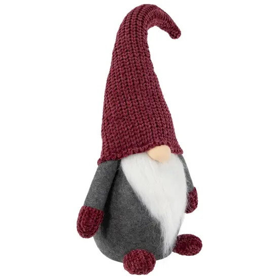 Northlight Standing Gnome with Knitted Hat Christmas Decoration - 18" - Mauve and Gray Purple {5}