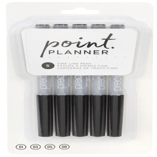 AC Point Planner Fine Line Pens 5/Pkg {1}